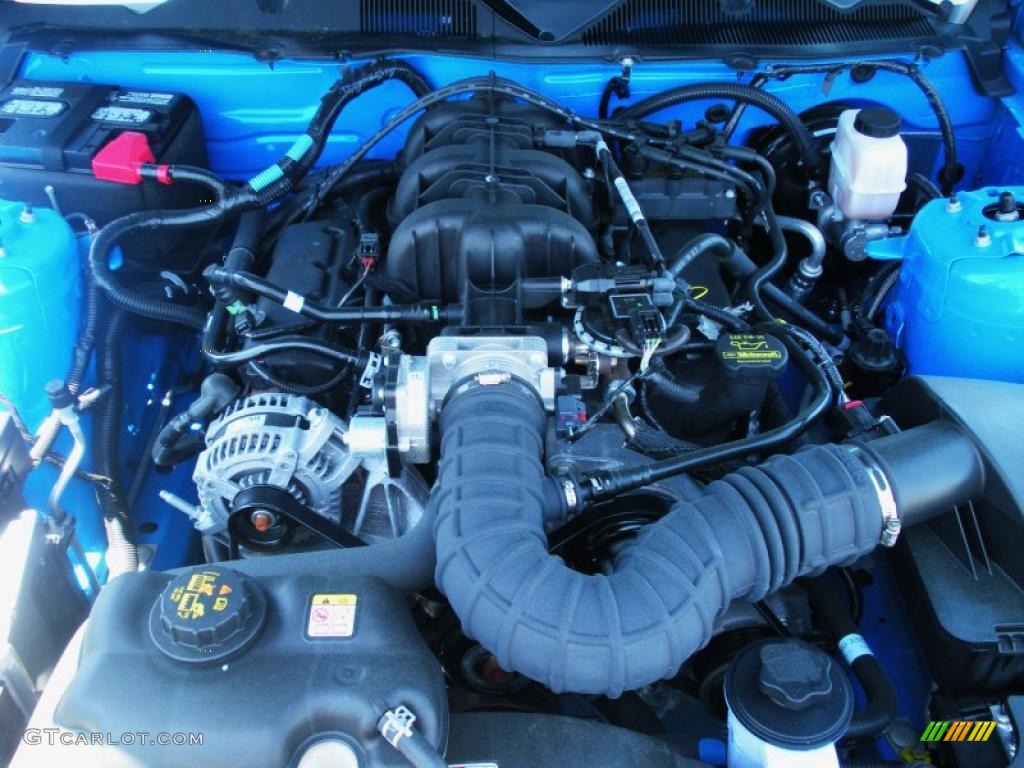 2010 Mustang V6 Coupe - Grabber Blue / Stone photo #10