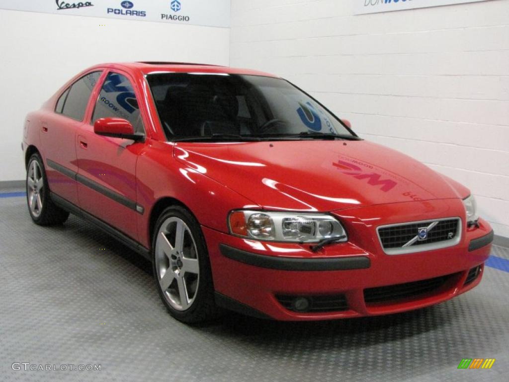 2004 S60 R AWD - Ruby Red Metallic / Nordkap Black/Blue R Metallic photo #3