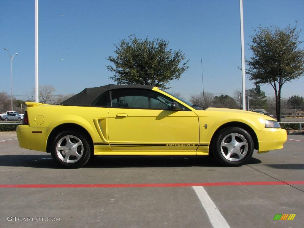 2001 Mustang V6 Convertible - Zinc Yellow Metallic / Dark Charcoal photo #6