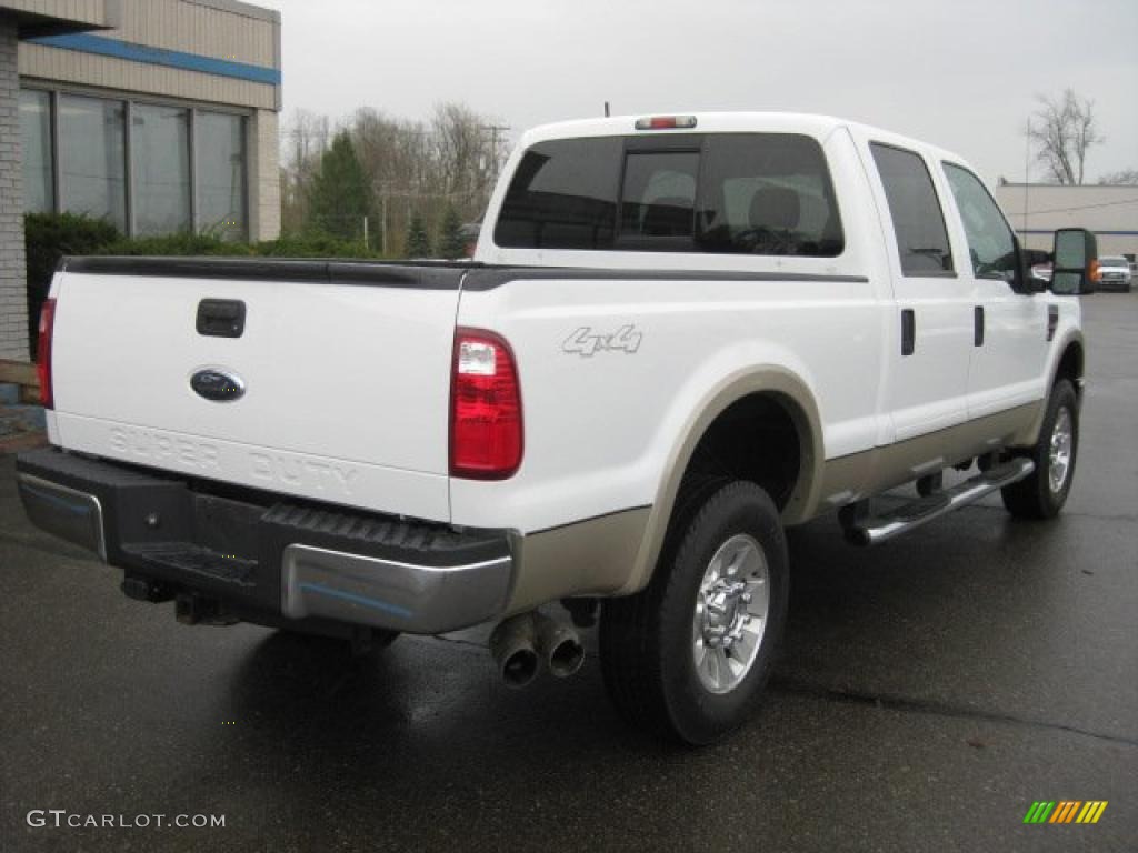 2008 F350 Super Duty Lariat Crew Cab 4x4 - Oxford White / Camel photo #3