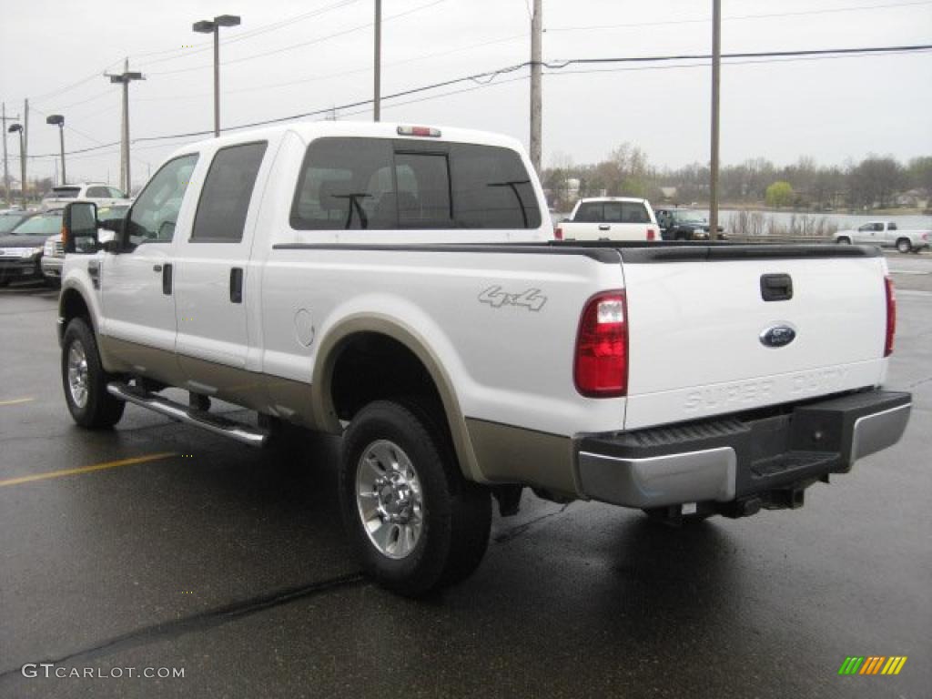 2008 F350 Super Duty Lariat Crew Cab 4x4 - Oxford White / Camel photo #5