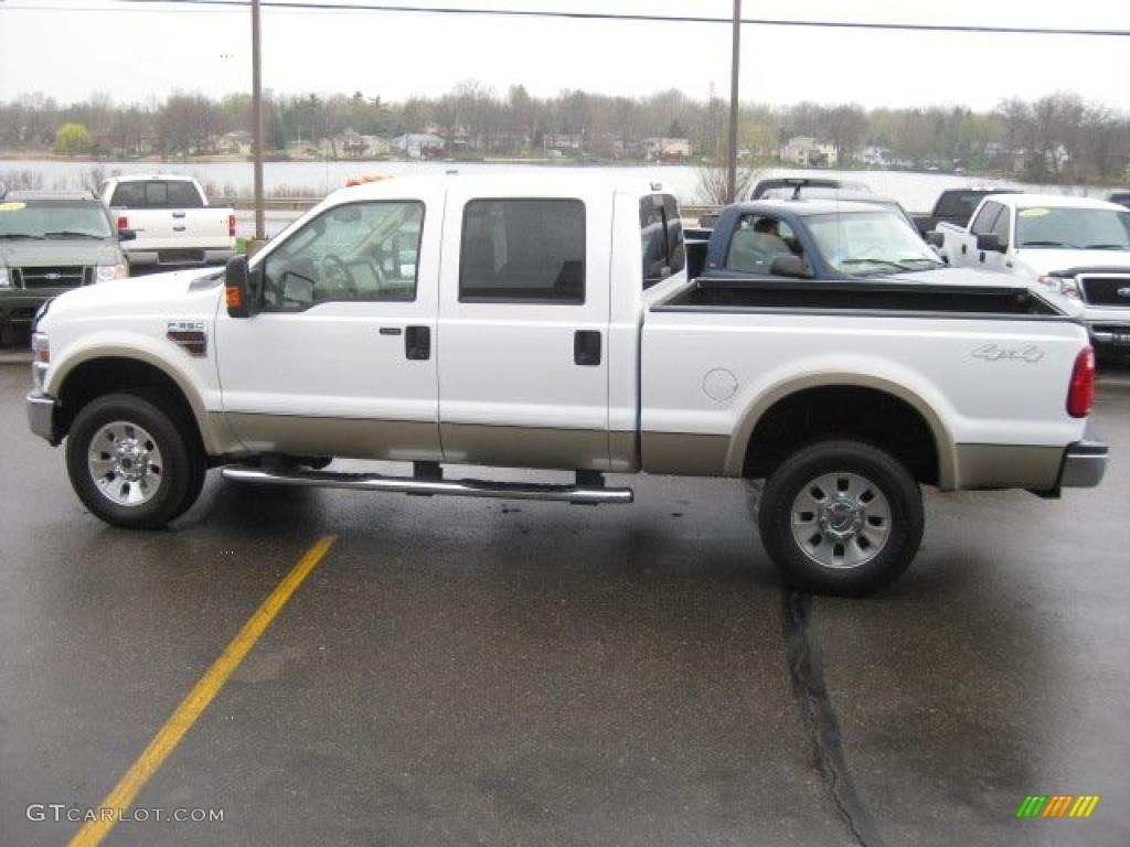 2008 F350 Super Duty Lariat Crew Cab 4x4 - Oxford White / Camel photo #6