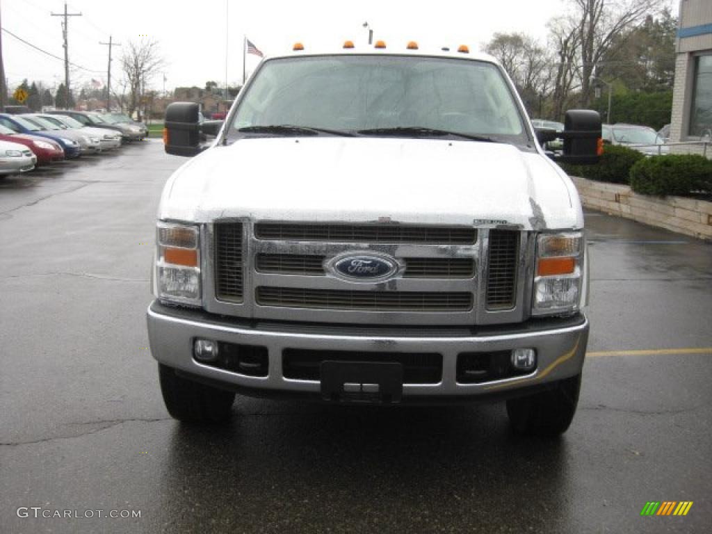 2008 F350 Super Duty Lariat Crew Cab 4x4 - Oxford White / Camel photo #8