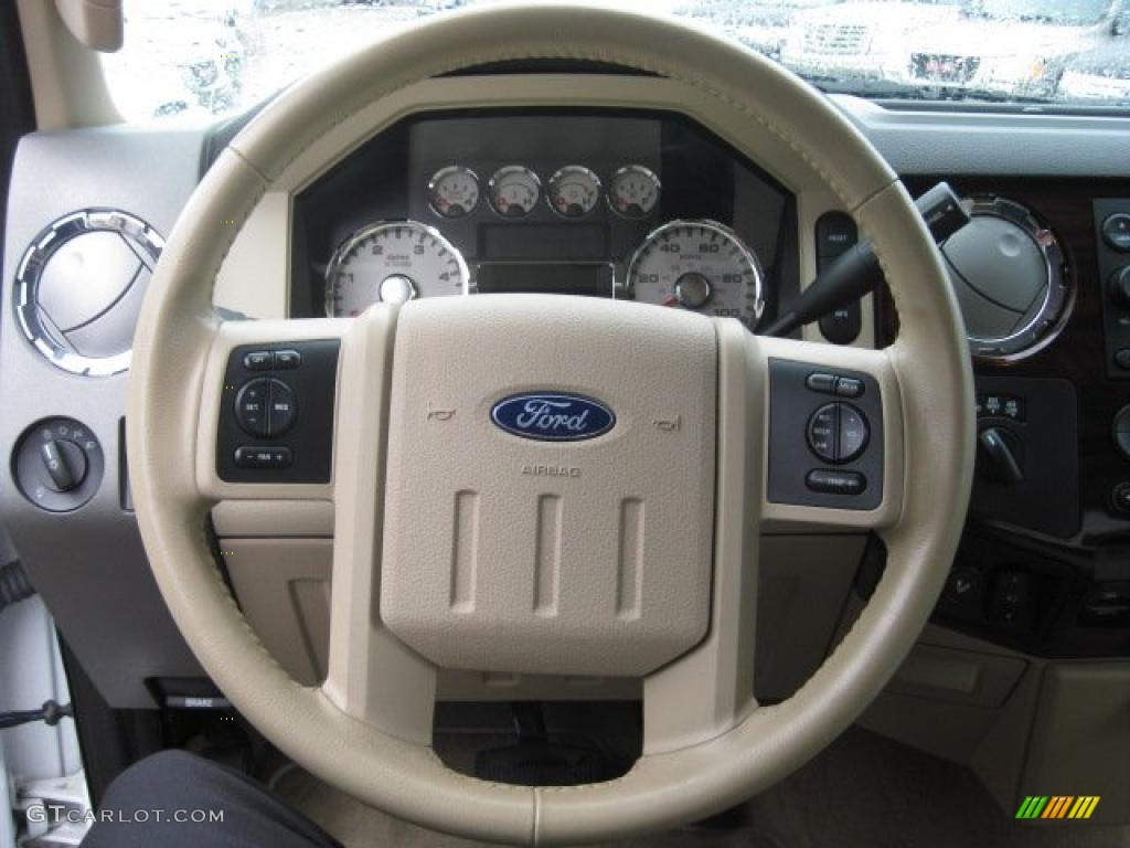 2008 F350 Super Duty Lariat Crew Cab 4x4 - Oxford White / Camel photo #28