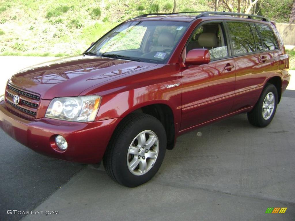 2001 Highlander Limited 4WD - Sundown Red Pearl / Ivory photo #1