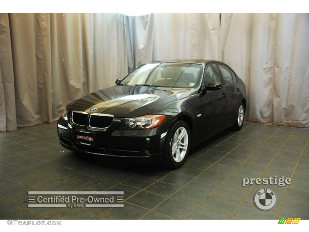 2008 3 Series 328xi Sedan - Jet Black / Black photo #1