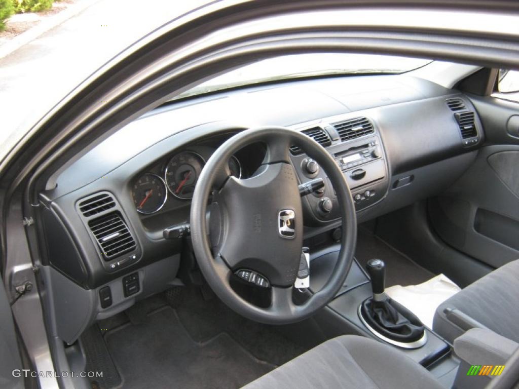 2004 Civic LX Sedan - Magnesium Metallic / Gray photo #5