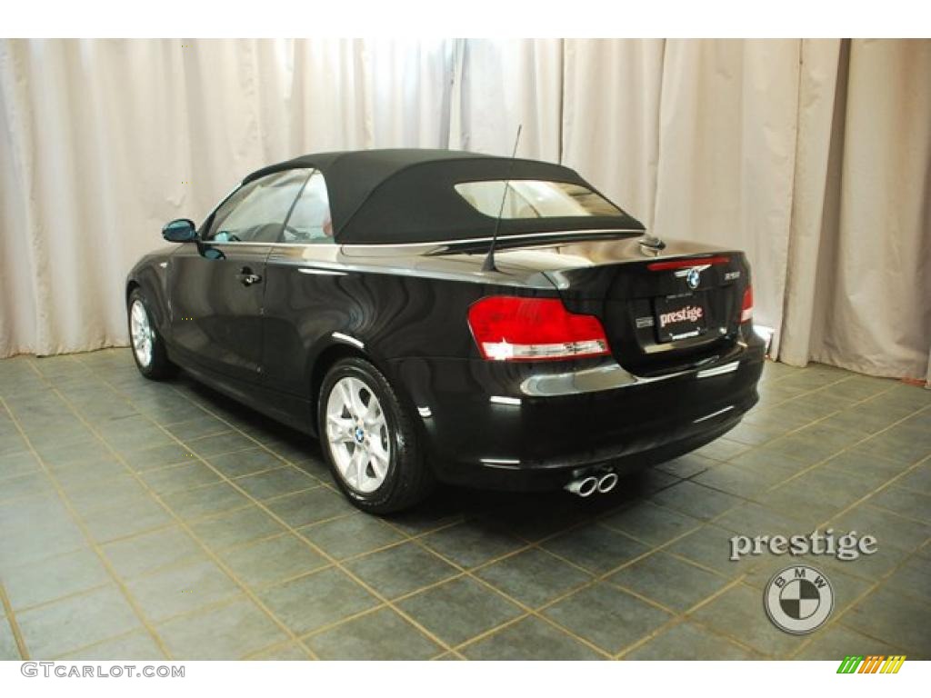 2009 1 Series 128i Convertible - Black Sapphire Metallic / Coral Red Boston Leather photo #4