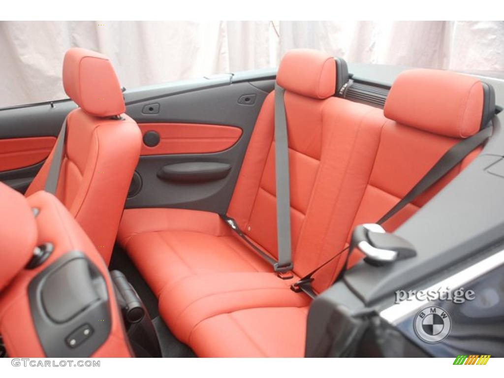 2009 1 Series 128i Convertible - Black Sapphire Metallic / Coral Red Boston Leather photo #12