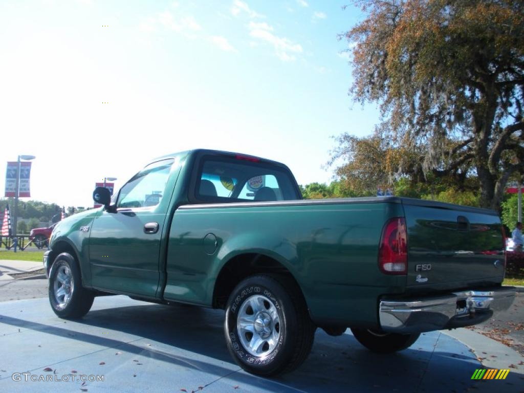 1999 F150 XL Regular Cab - Woodland Green Metallic / Medium Graphite photo #3