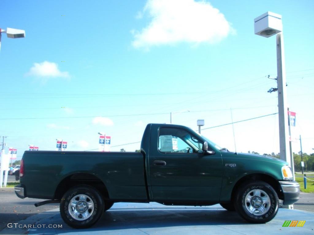 1999 F150 XL Regular Cab - Woodland Green Metallic / Medium Graphite photo #6