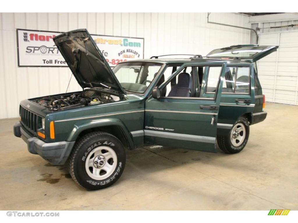 2000 Cherokee Sport - Forest Green Pearl / Agate Black photo #46