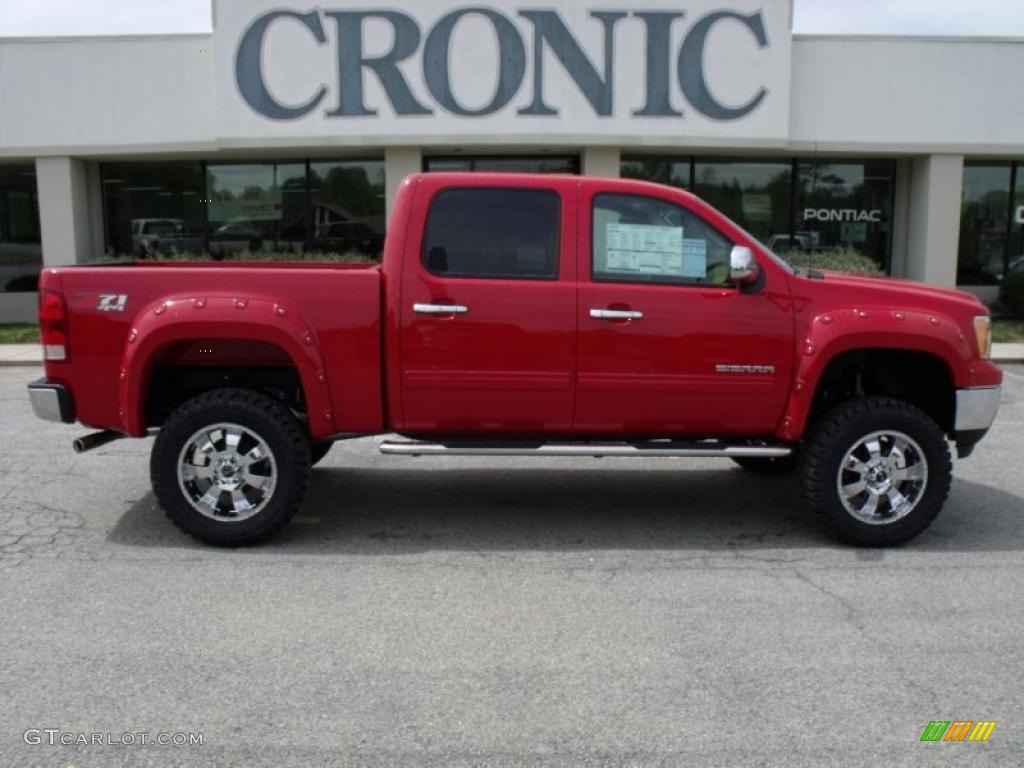2010 Sierra 1500 SLE Crew Cab 4x4 - Fire Red / Ebony photo #1