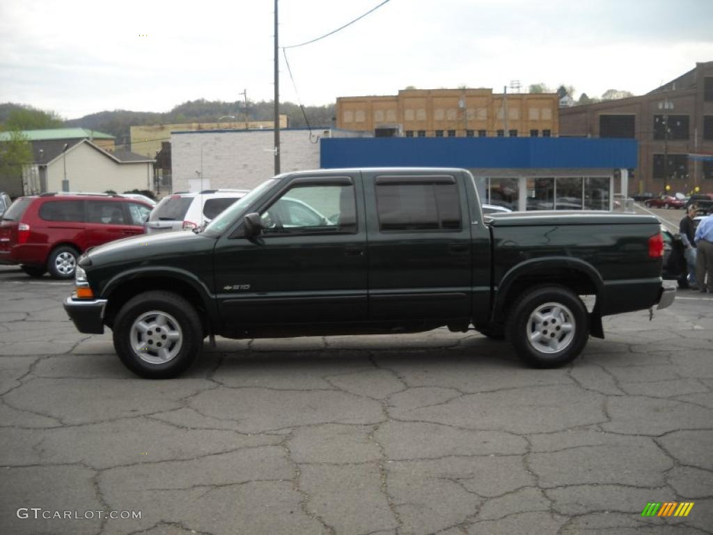 2001 S10 LS Crew Cab 4x4 - Forest Green Metallic / Graphite photo #5