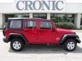 2010 Flame Red Jeep Wrangler Unlimited Sport 4x4  photo #1