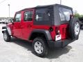 2010 Flame Red Jeep Wrangler Unlimited Sport 4x4  photo #6