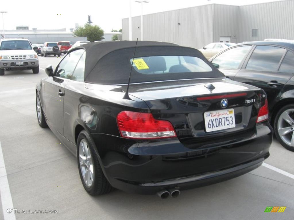 2008 1 Series 128i Convertible - Jet Black / Black photo #2