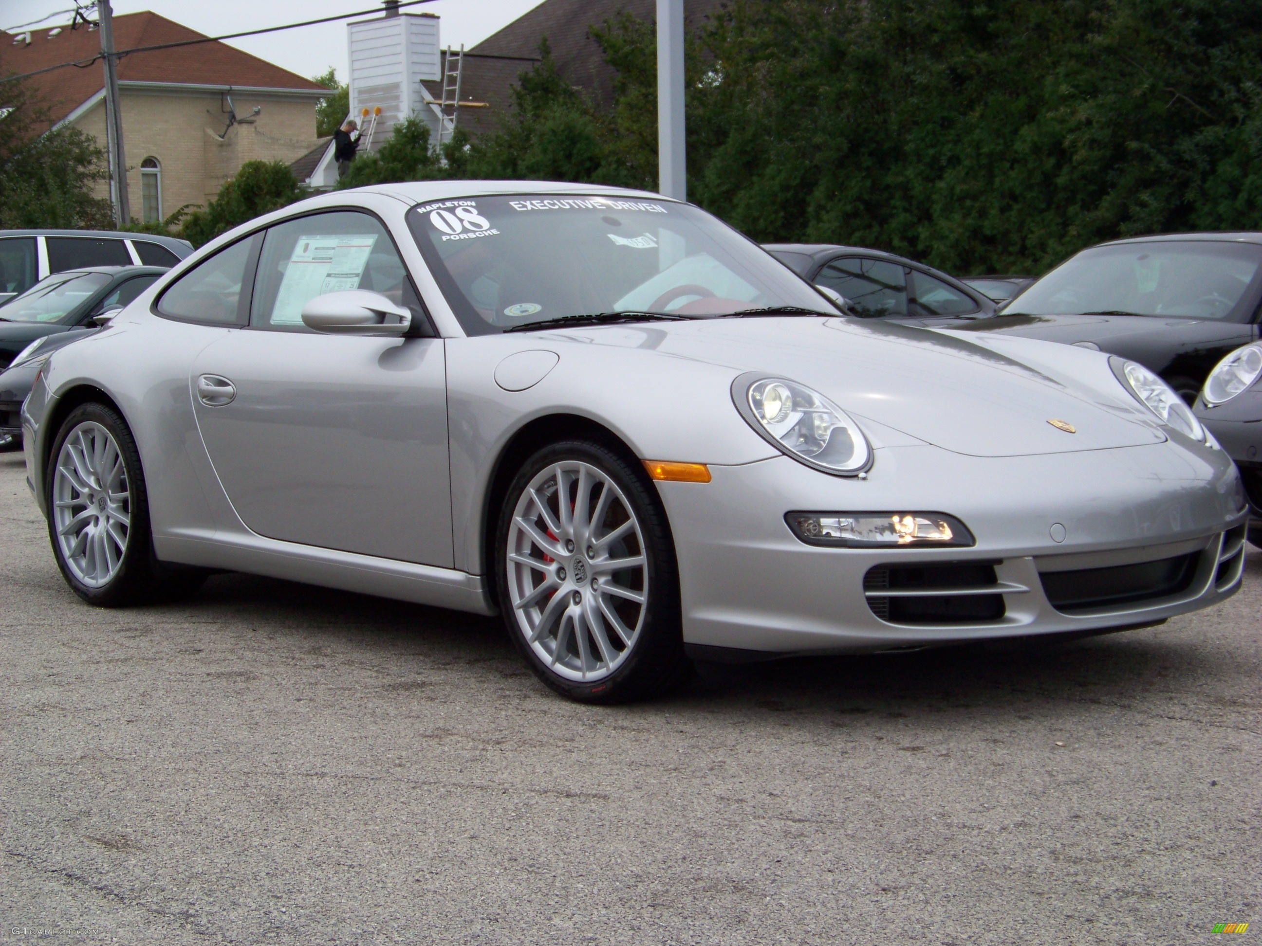 2008 911 Carrera S Coupe - Arctic Silver Metallic / Carrera Red photo #4