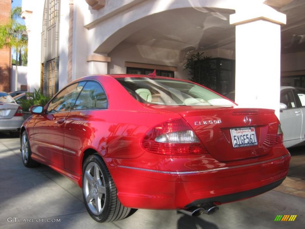 2007 CLK 550 Coupe - Mars Red / Stone photo #3
