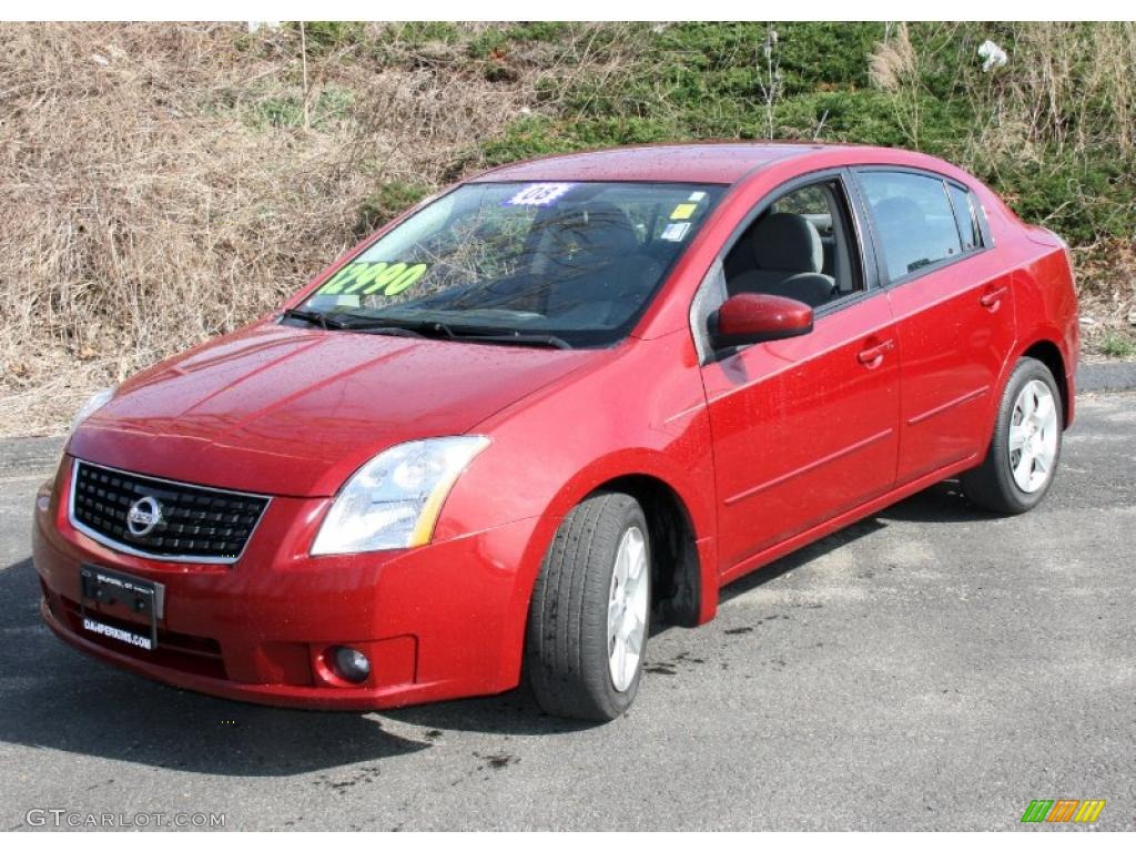 2008 Sentra 2.0 - Red Alert / Charcoal/Steel photo #1