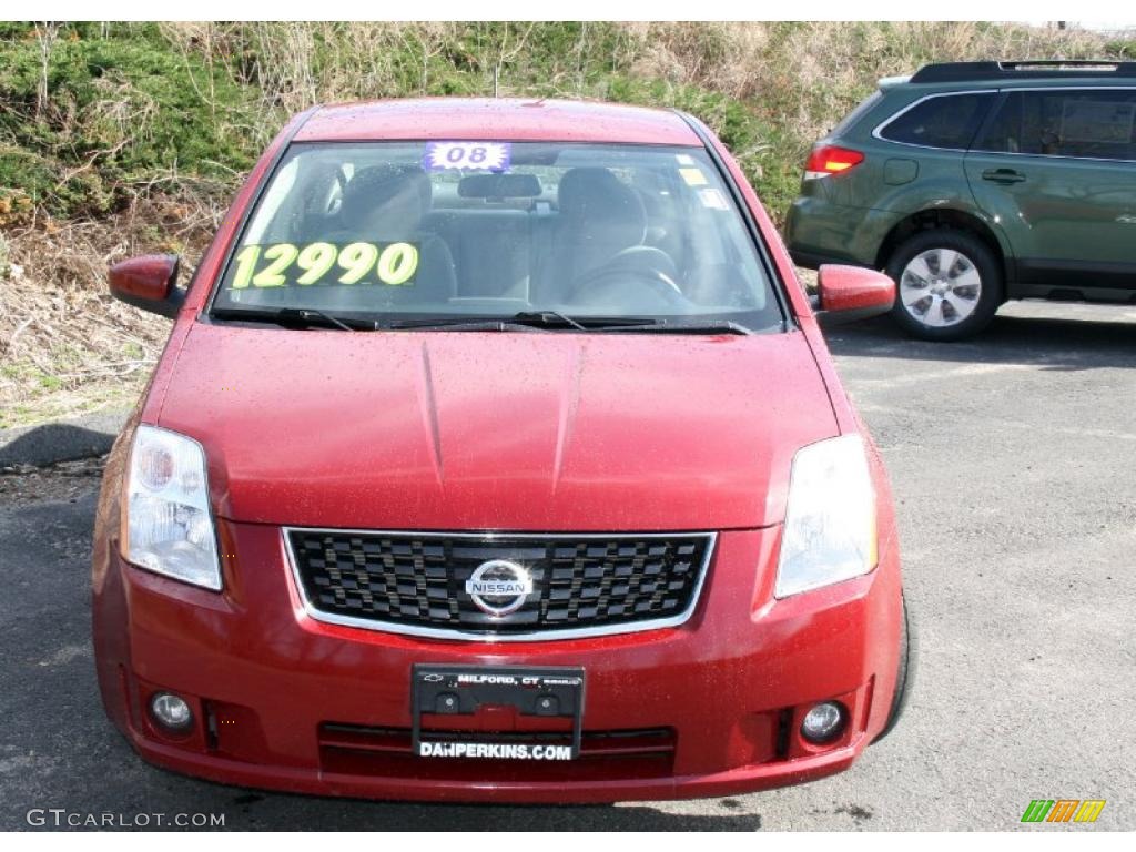 2008 Sentra 2.0 - Red Alert / Charcoal/Steel photo #2