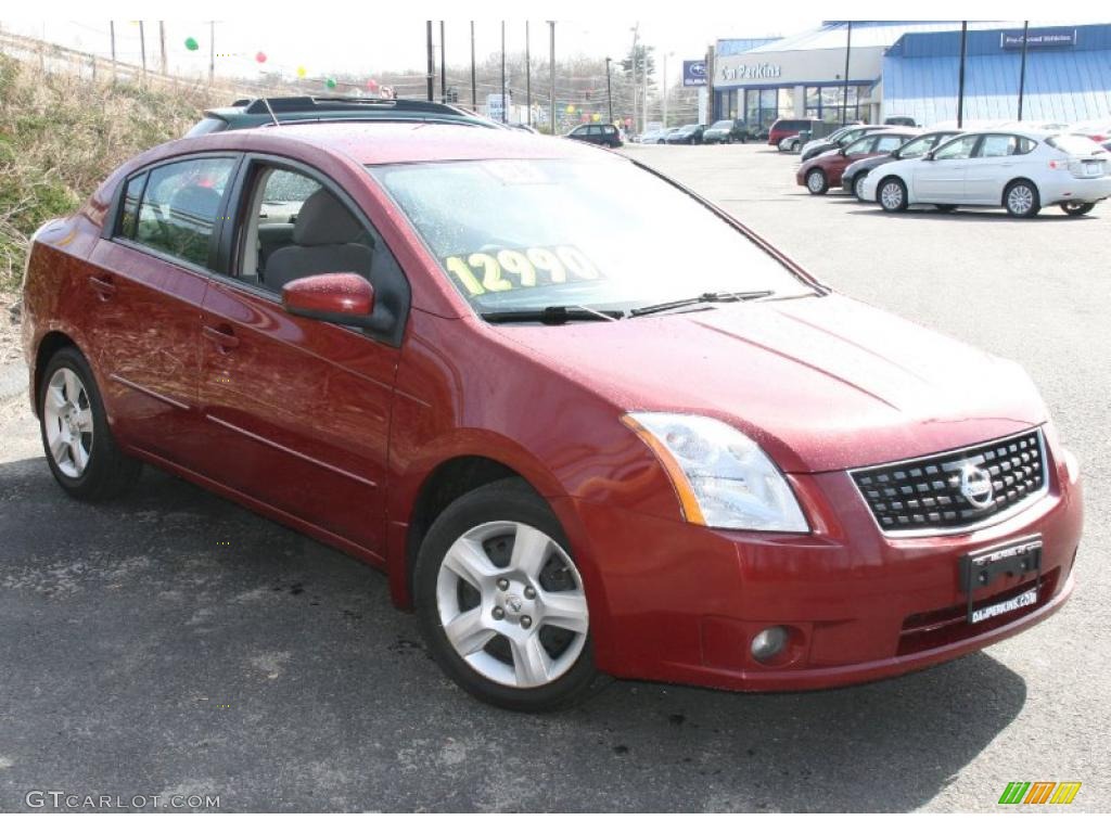 2008 Sentra 2.0 - Red Alert / Charcoal/Steel photo #3