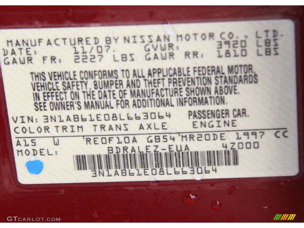 2008 Sentra 2.0 - Red Alert / Charcoal/Steel photo #26