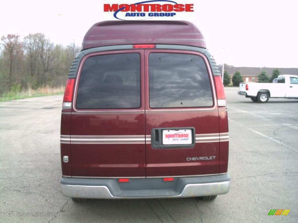 1996 Express 1500 Passenger Van Conversion - Dark Toreador Red Metallic / Tan photo #4