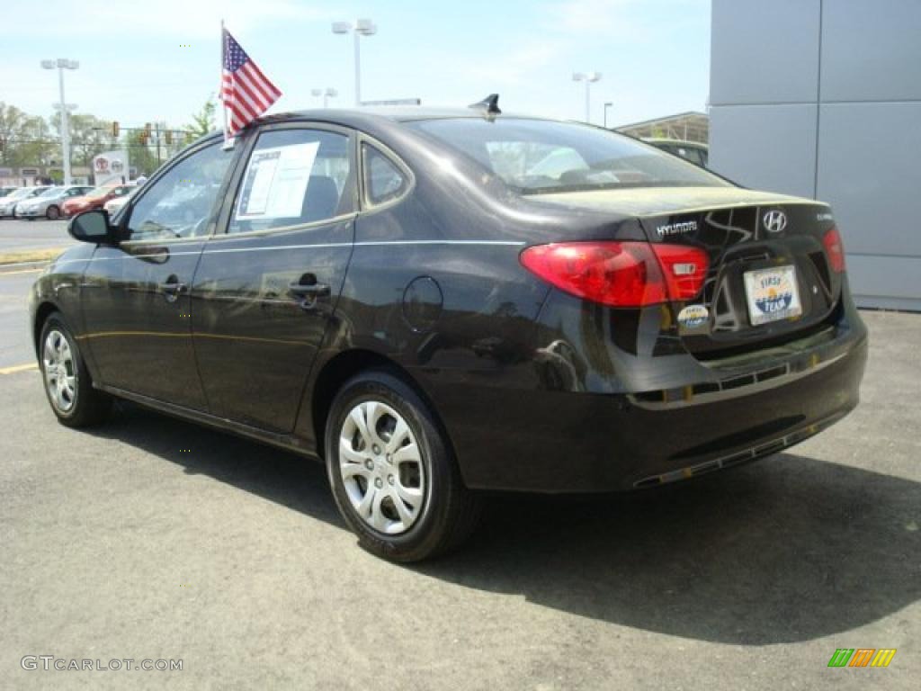2009 Elantra GLS Sedan - Black Pearl / Gray photo #3