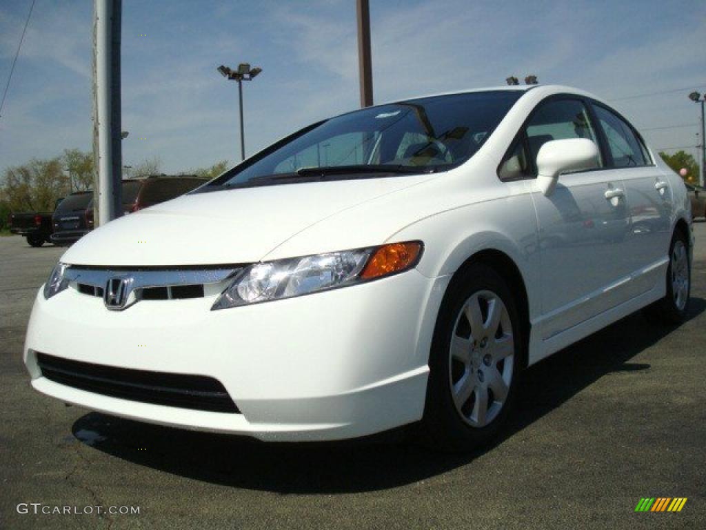 2006 Civic LX Sedan - Taffeta White / Ivory photo #1