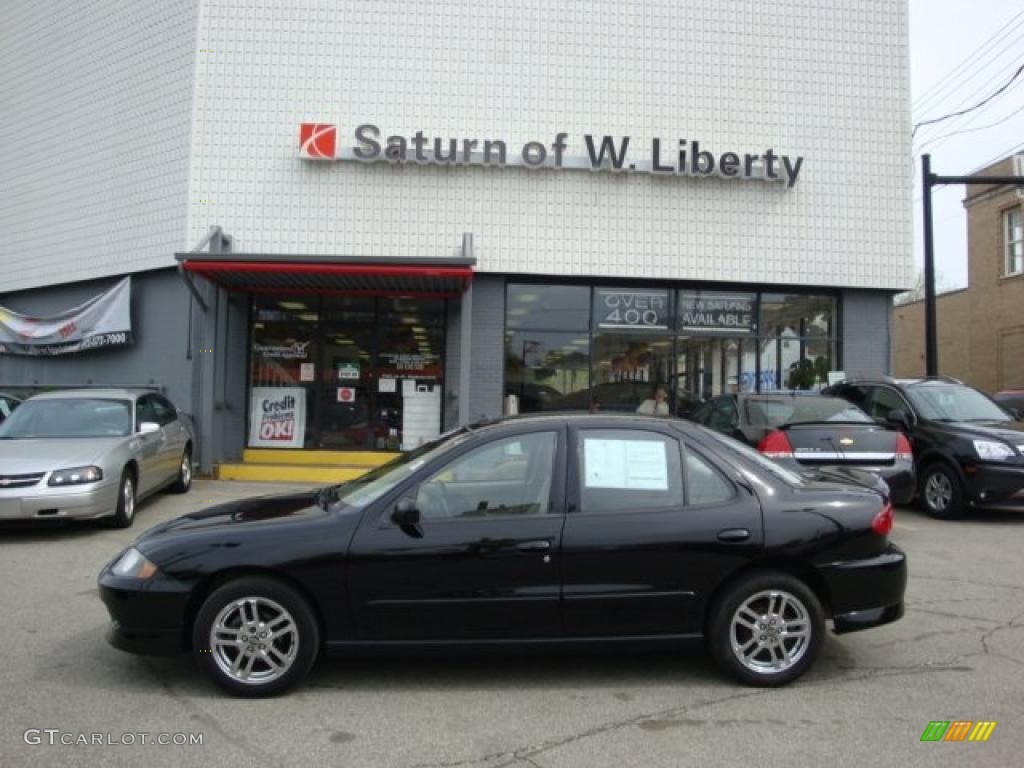 2003 Cavalier LS Sport Sedan - Black / Neutral Beige photo #1