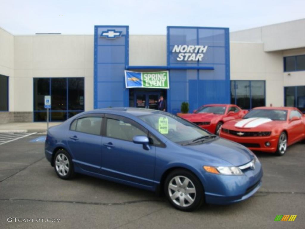 2008 Civic LX Sedan - Atomic Blue Metallic / Gray photo #1