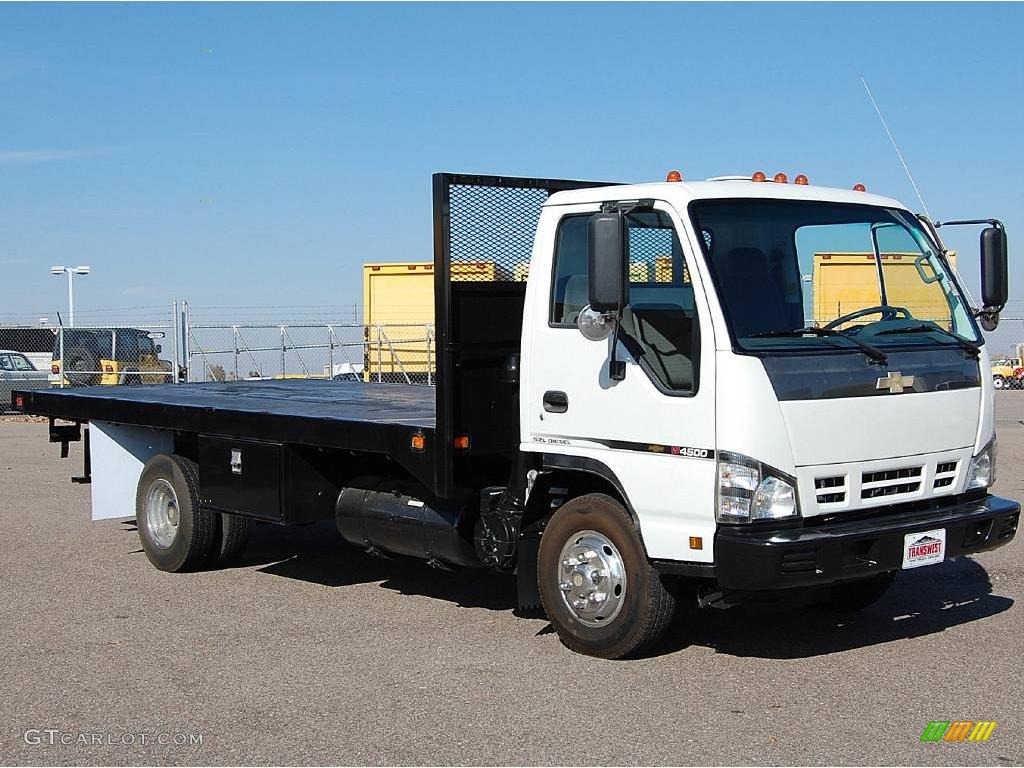 2006 W Series Truck W4500 Commercial Flat Bed Truck - White / Gray photo #1