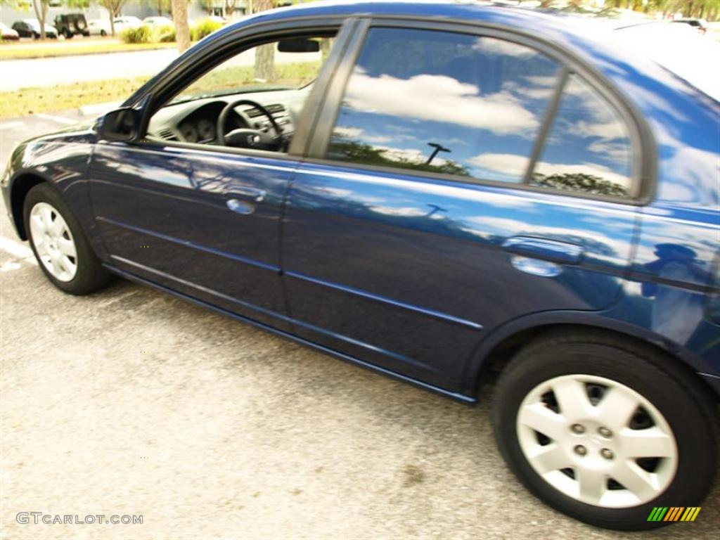 2002 Civic EX Sedan - Eternal Blue Pearl / Gray photo #6