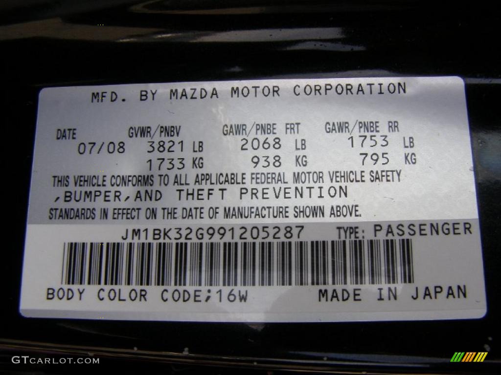 2009 MAZDA3 i Touring Sedan - Black Mica / Black photo #15