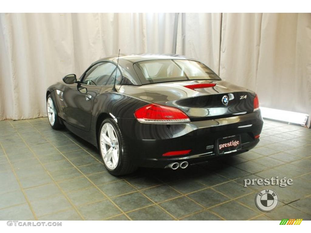 2009 Z4 sDrive30i Roadster - Black Sapphire Metallic / Coral Red Kansas Leather photo #4