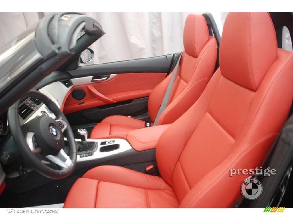 2009 Z4 sDrive30i Roadster - Black Sapphire Metallic / Coral Red Kansas Leather photo #9