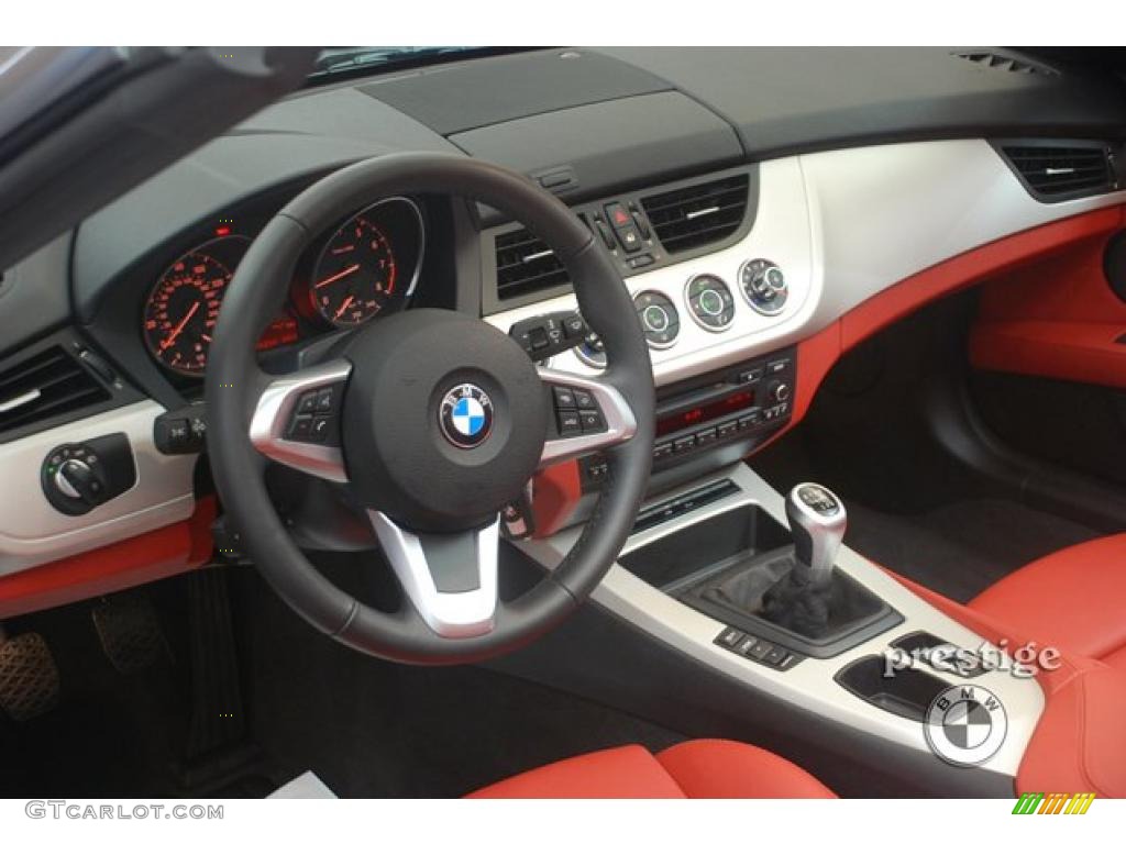 2009 Z4 sDrive30i Roadster - Black Sapphire Metallic / Coral Red Kansas Leather photo #13