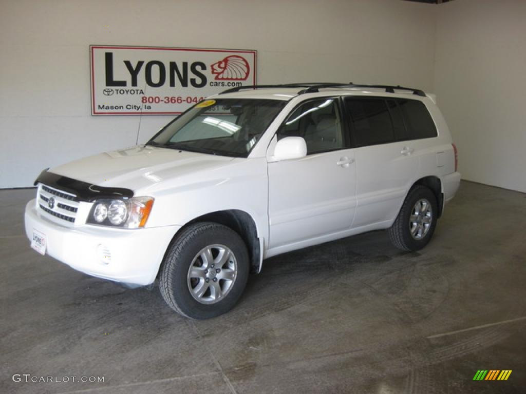 2002 Highlander V6 4WD - Super White / Ivory photo #1