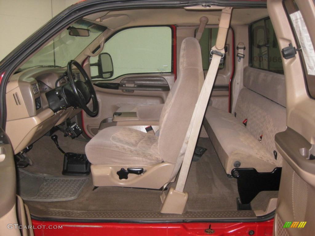 1999 F250 Super Duty XLT Extended Cab 4x4 - Red / Medium Prairie Tan photo #8