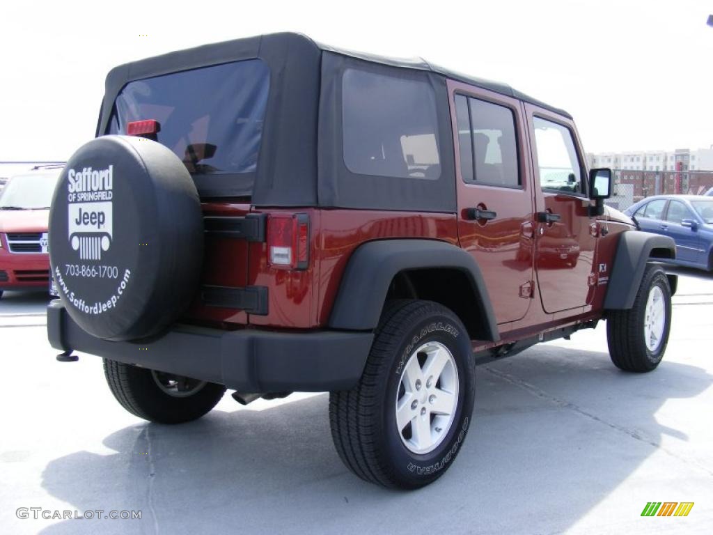 2009 Wrangler Unlimited X 4x4 - Red Rock Crystal Pearl / Dark Slate Gray/Medium Slate Gray photo #5