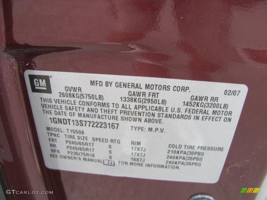 2007 TrailBlazer LS 4x4 - Bordeaux Red Metallic / Light Gray photo #14