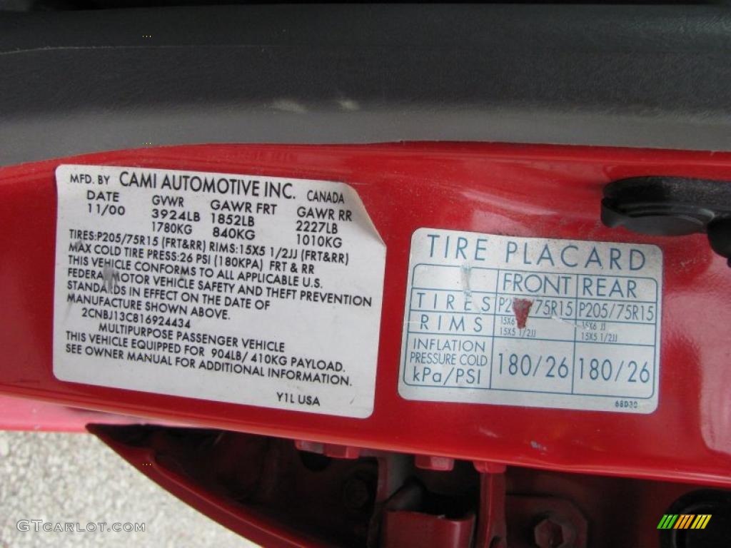 2001 Tracker Hardtop 4WD - Wildfire Red / Medium Gray photo #14