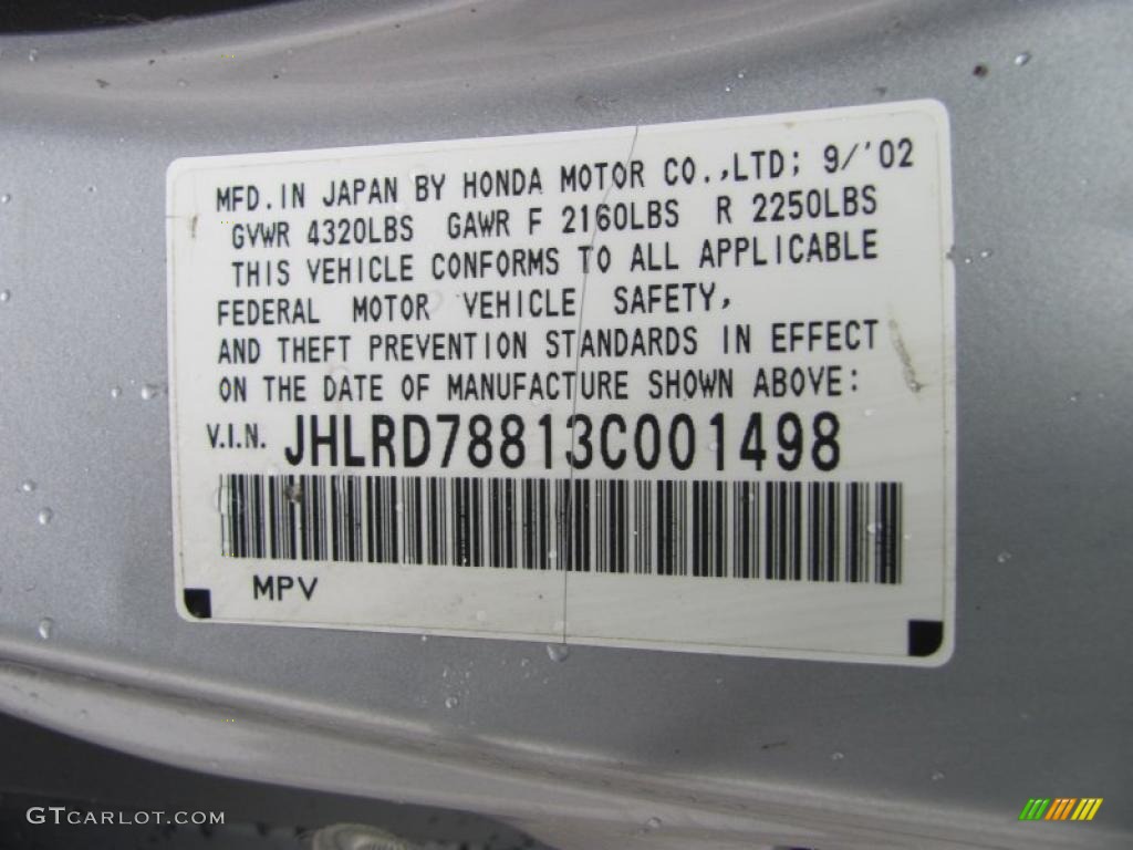 2003 CR-V EX 4WD - Satin Silver Metallic / Black photo #14