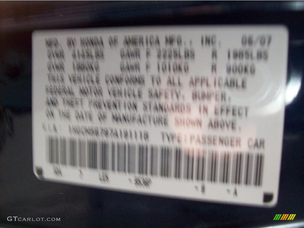 2007 Accord EX Sedan - Royal Blue Pearl / Gray photo #25