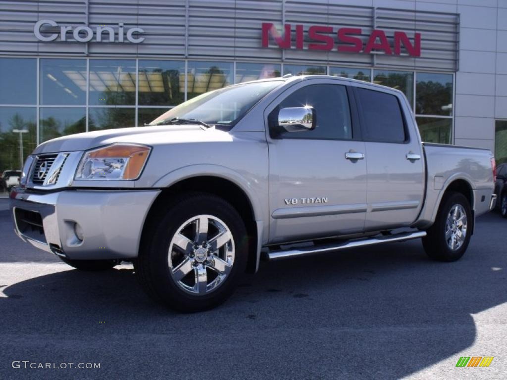 2010 Titan LE Crew Cab - Radiant Silver / Charcoal photo #1