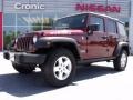 2008 Red Rock Crystal Pearl Jeep Wrangler Unlimited Rubicon 4x4  photo #1
