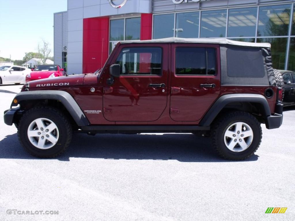 2008 Wrangler Unlimited Rubicon 4x4 - Red Rock Crystal Pearl / Dark Slate Gray/Med Slate Gray photo #2