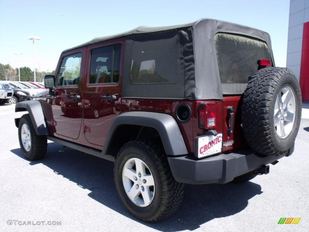 2008 Wrangler Unlimited Rubicon 4x4 - Red Rock Crystal Pearl / Dark Slate Gray/Med Slate Gray photo #3