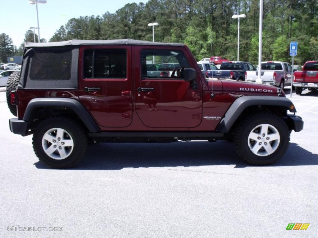 2008 Wrangler Unlimited Rubicon 4x4 - Red Rock Crystal Pearl / Dark Slate Gray/Med Slate Gray photo #6